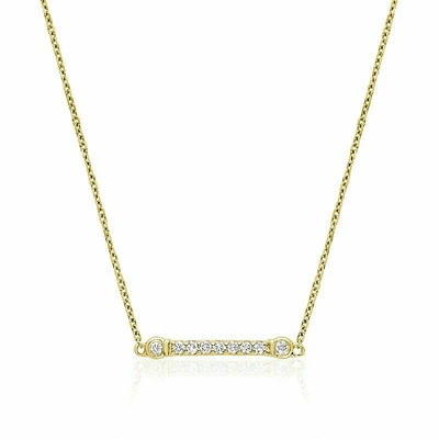 Bar Bezel Diamond Necklace 0.10CTDI Yellow Gold