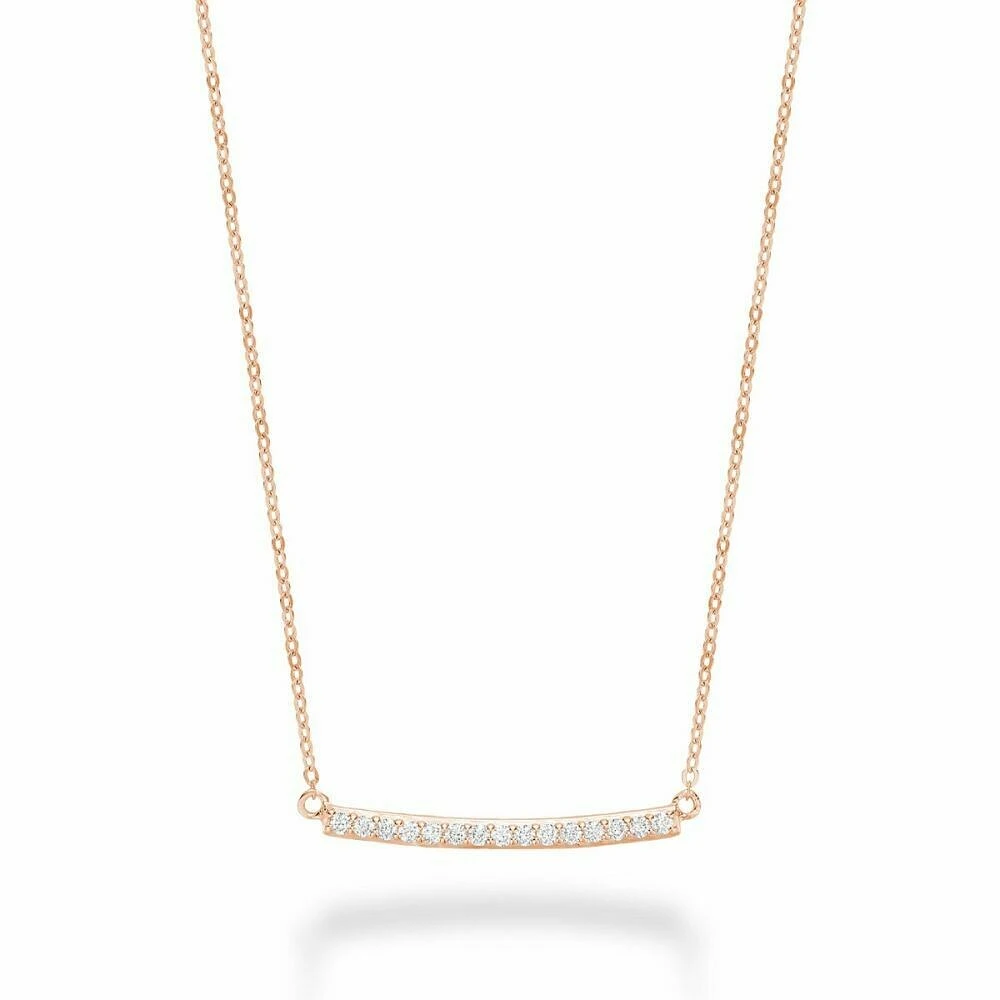 Bar Diamond Necklace 0.15CTDI Rose Gold