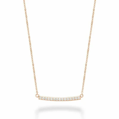 Bar Diamond Necklace 0.15CTDI Rose Gold