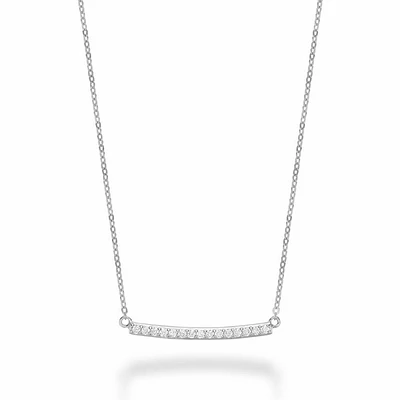 Bar Diamond Necklace 0.15CTDI White Gold