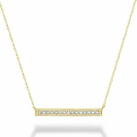 Bar Diamond Milgrain Necklace 0.15CTDI Gold