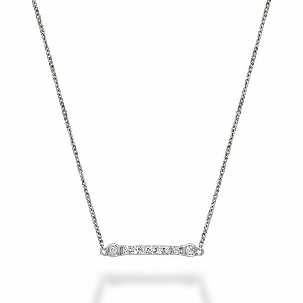 Bar Bezel Diamond Necklace 0.10CTDI Gold