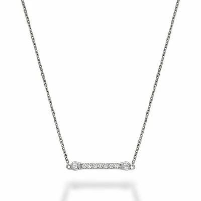 Bar Bezel Diamond Necklace 0.10CTDI Gold