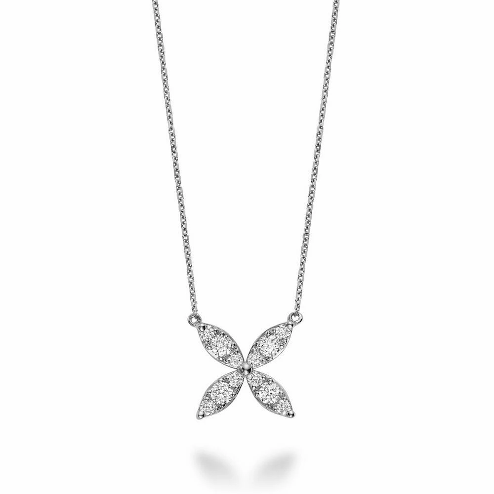 Marquise Flower Diamond Necklace 0.40CTDI Gold