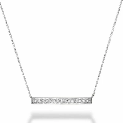 Bar Diamond Milgrain Necklace 0.15CTDI Gold