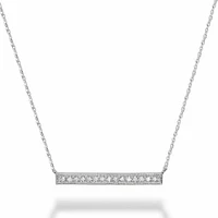 Bar Diamond Milgrain Necklace 0.15CTDI Gold