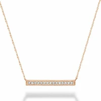 Bar Diamond Milgrain Necklace 0.15CTDI Rose Gold