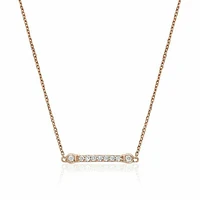 Bar Bezel Diamond Necklace 0.10CTDI Rose Gold