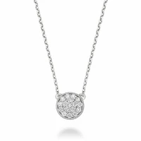 Circle Diamond Milgrain Necklace 0.25CTDI Gold