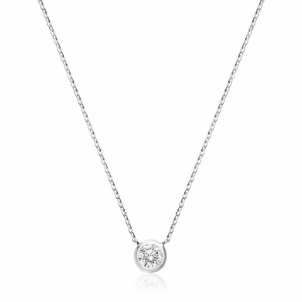 Bezel Diamond Necklace 0.15CTDI Gold