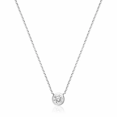 Bezel Diamond Necklace 0.15CTDI Gold