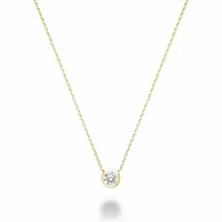 Bezel Diamond Necklace 0.15CTDI Yellow Gold