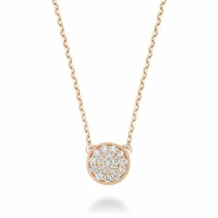 Circle Diamond Milgrain Necklace 0.25CTDI Rose Gold