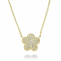 Flower Leaf Diamond Necklace 0.25CTDI Gold