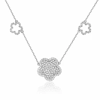 Flower Pave Diamond Necklace 1.00CTDI Gold