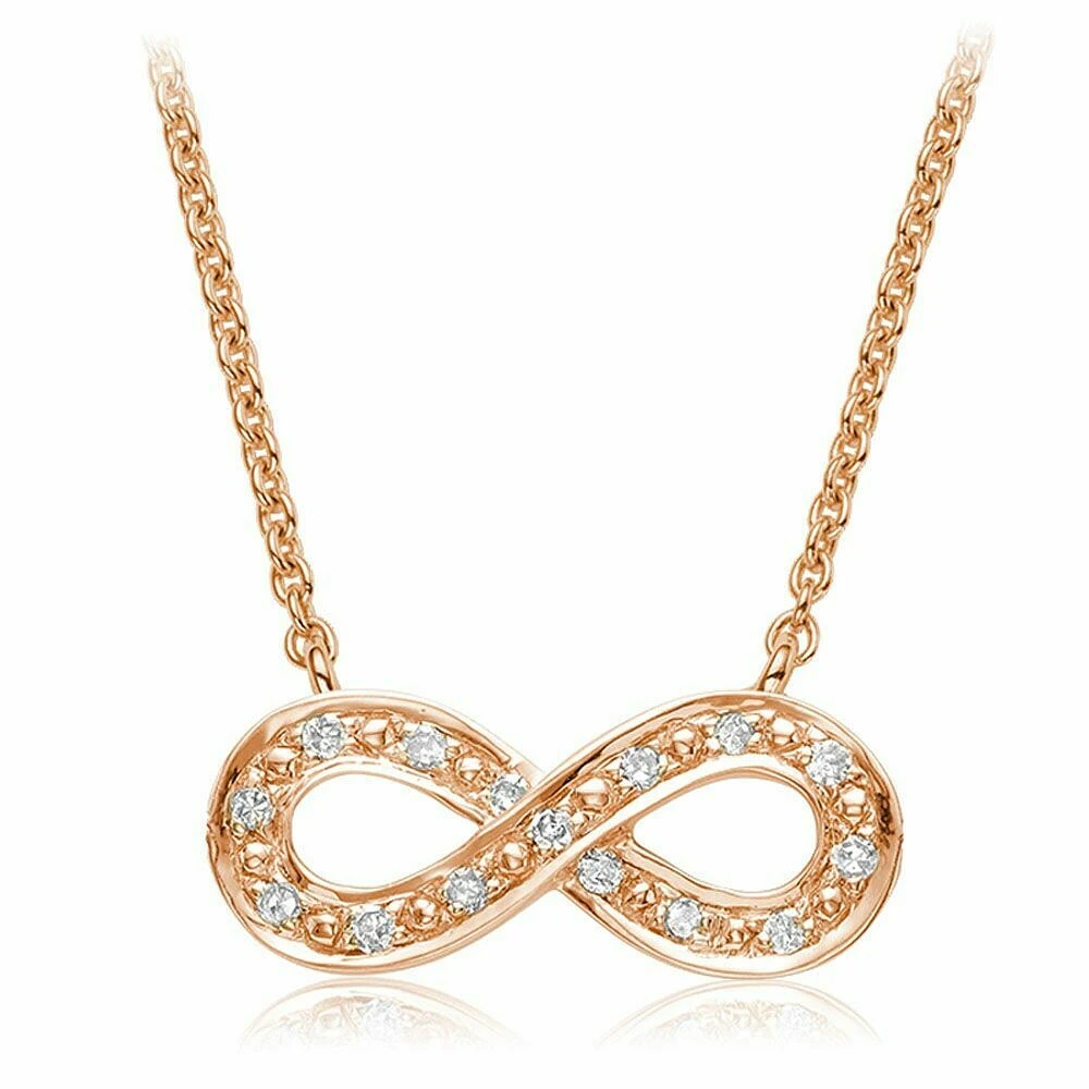 Infinity Diamond Necklace 0.06CTDI Rose Gold