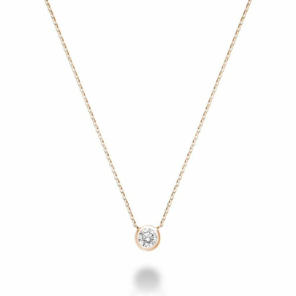 Bezel Diamond Necklace 0.25CTDI Rose Gold