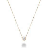 Bezel Diamond Necklace 0.25CTDI Rose Gold