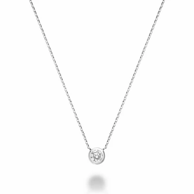 Bezel Diamond Necklace 0.25CTDI Gold