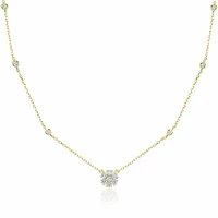 Flower Diamond Necklace 0.75CTDI Yellow Gold
