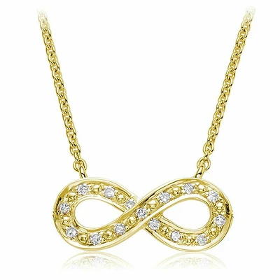 Infinity Diamond Necklace 0.06CTDI Yellow Gold