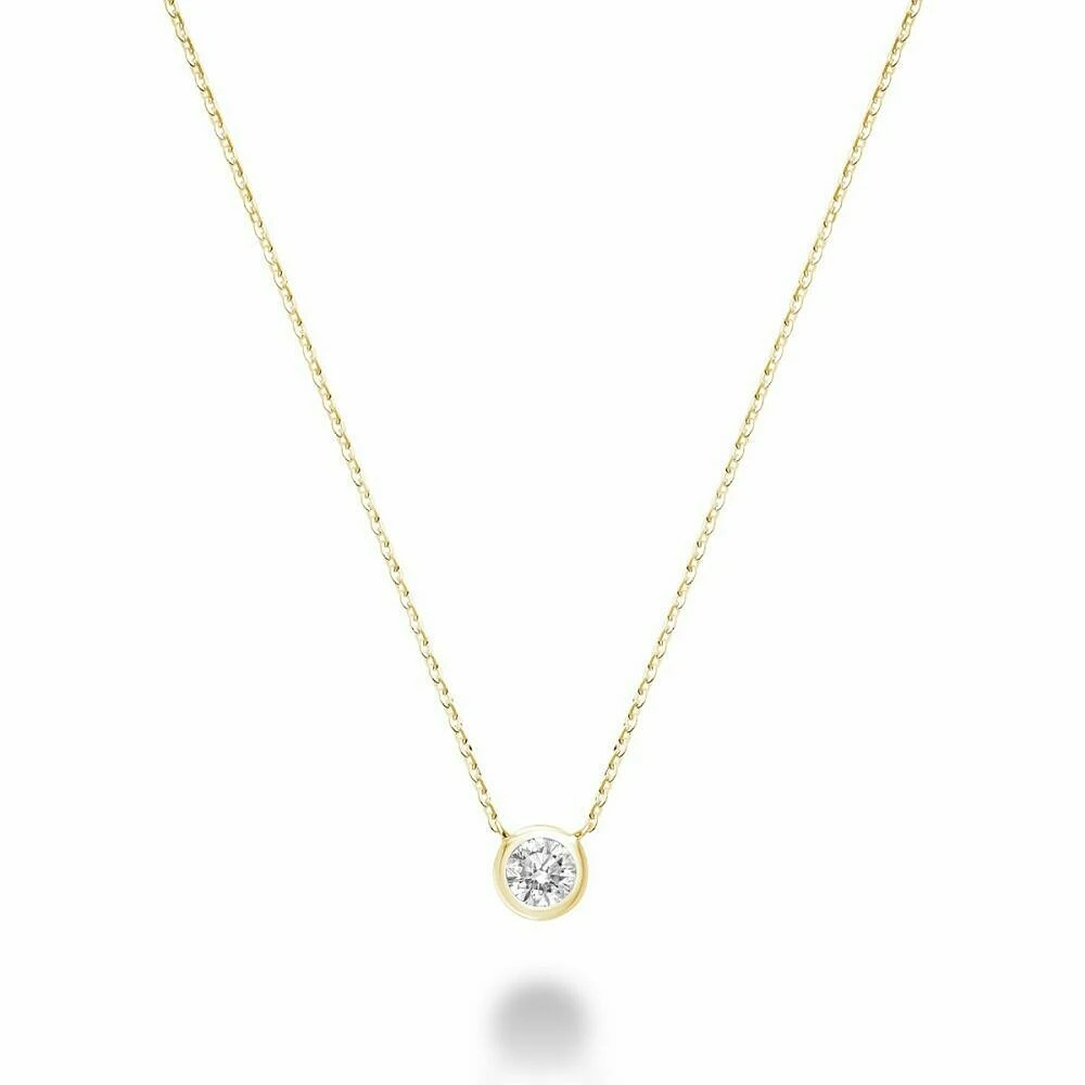 Bezel Diamond Necklace 0.25CTDI Yellow Gold