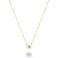 Bezel Diamond Necklace 0.25CTDI Yellow Gold