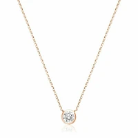 Bezel Diamond Necklace 0.33CTDI Rose Gold