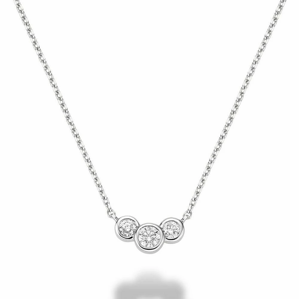 Triple Bezel Diamond Necklace 0.25CTDI Gold