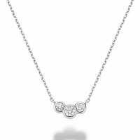 Triple Bezel Diamond Necklace 0.25CTDI Gold