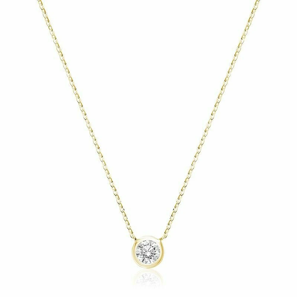 Bezel Diamond Necklace 0.33CTDI Yellow Gold