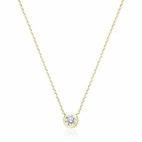 Bezel Diamond Necklace 0.33CTDI Yellow Gold