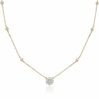 Flower Diamond Necklace 0.75CTDI Rose Gold