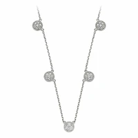 Round Diamond & Milgrain Necklace 0.50CTDI White Gold