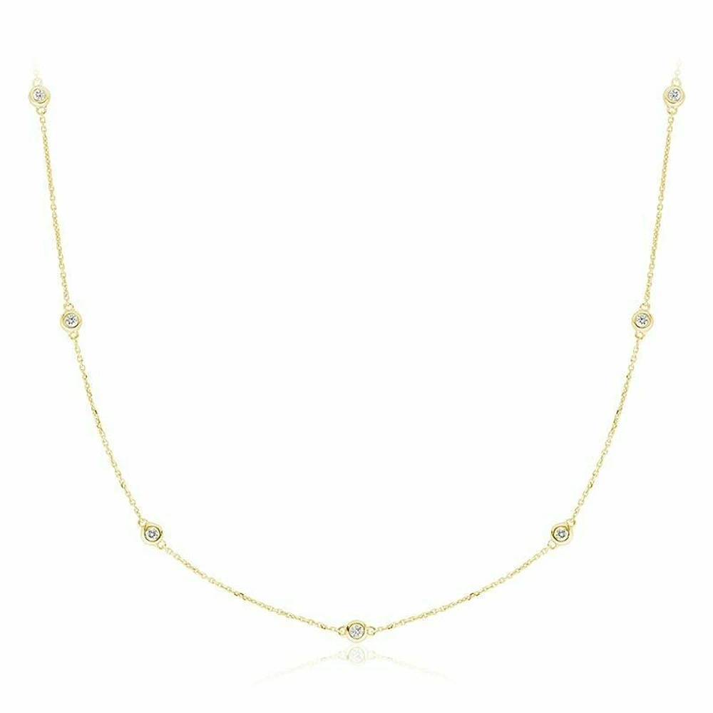 Diamond by the Yard Necklace 0.50CTDI Yellow Gold