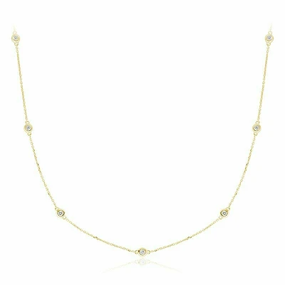 Diamond by the Yard Necklace 0.50CTDI Yellow Gold