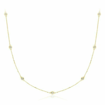 Diamond by the Yard Necklace 0.25CTDI Gold