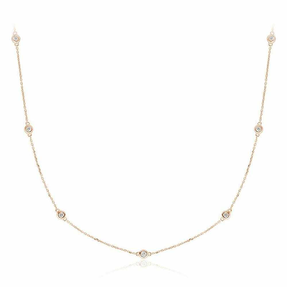 Diamond by the Yard Necklace 0.25CTDI Rose Gold