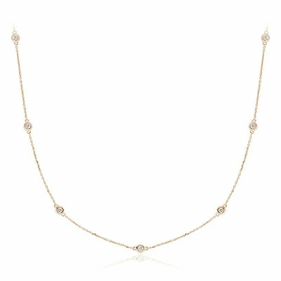 Diamond by the Yard Necklace 0.25CTDI Rose Gold