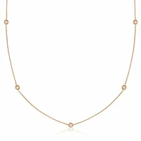 Bezel Diamond by the Yard Necklace 0.25CTDI Rose Gold