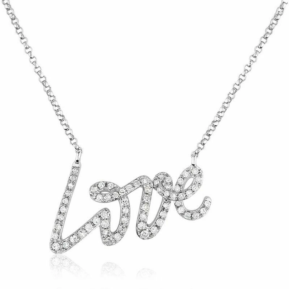 LOVE" Diamond Necklace 0.30CTDI Gold