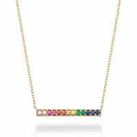 Rainbow Bar Necklace Yellow Gold