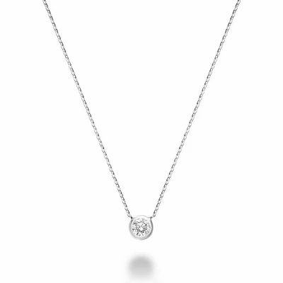 Bezel Set Diamond Necklace 0.15CTDI Gold