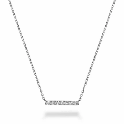 Diamond Bar Necklace 0.10CTDI Gold