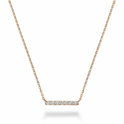 Diamond Bar Necklace 0.10CTDI Rose Gold