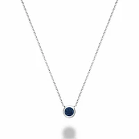 Bezel Set Blue Sapphire Necklace Gold