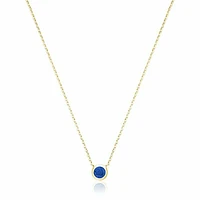 Bezel Set Blue Sapphire Necklace Gold