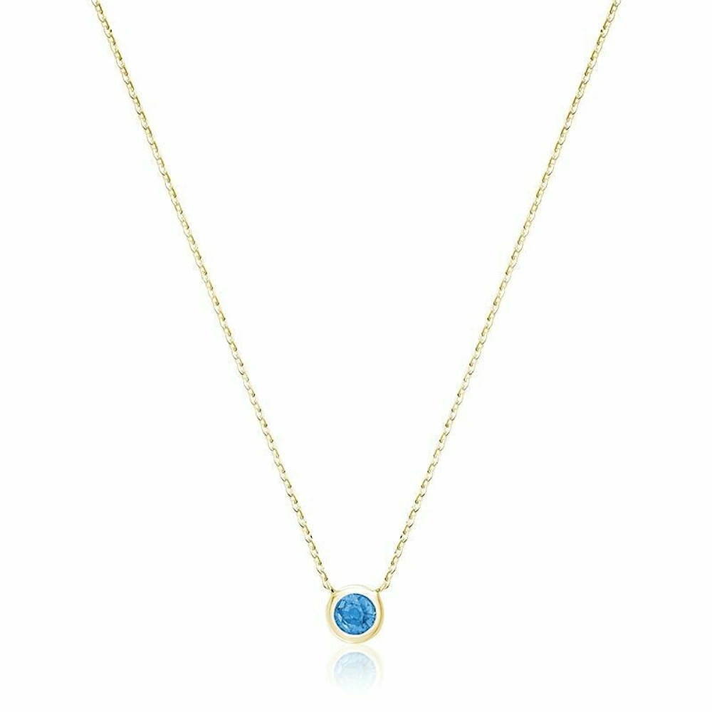 Bezel Set Topaz Necklace Gold