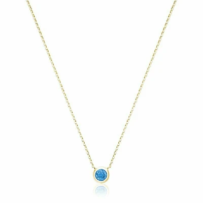 Bezel Set Topaz Necklace Gold