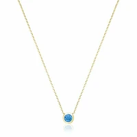 Bezel Set Topaz Necklace Gold